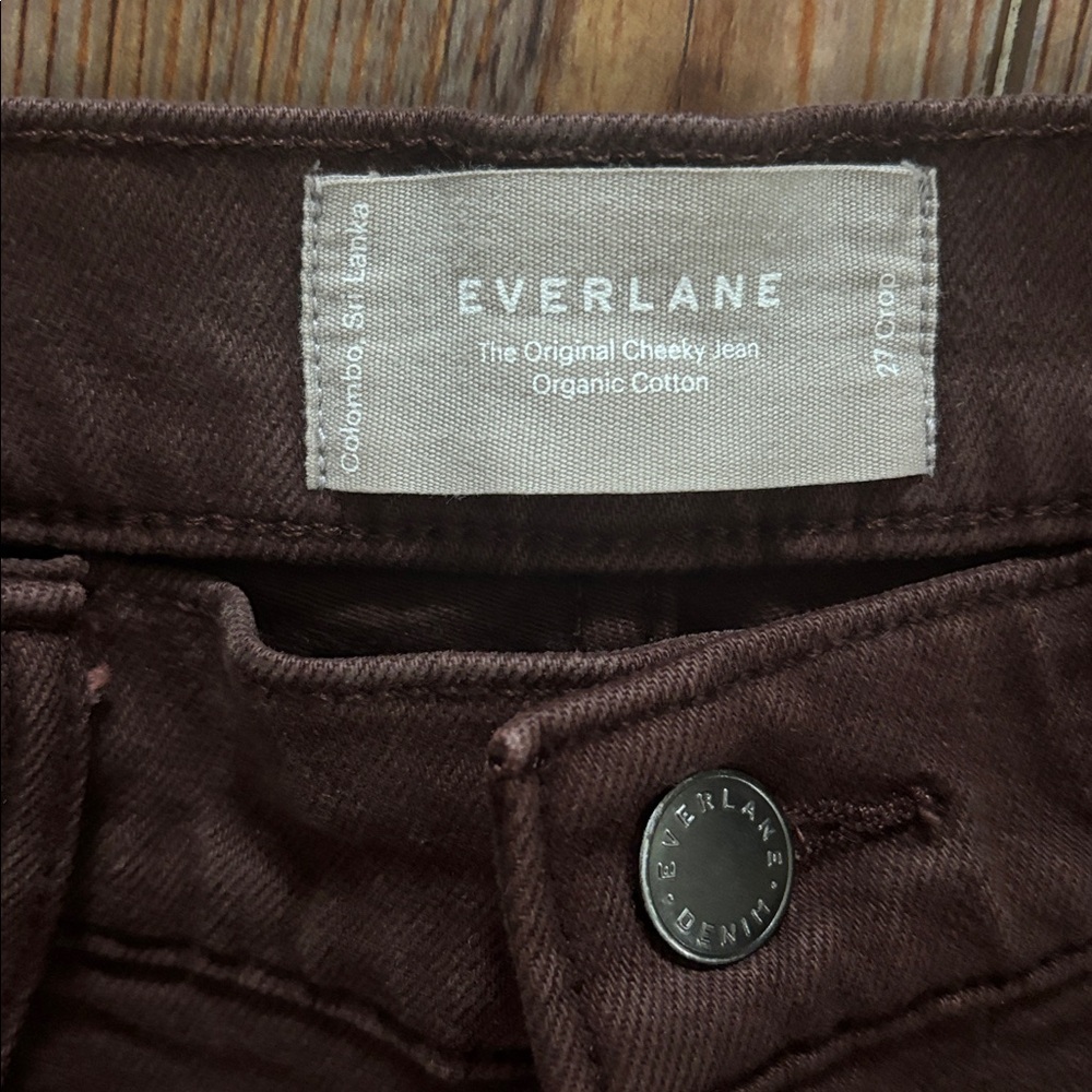 Everlane The Original Cheeky CROP Jean Organic Cotton Brown 27 - Picture 4 of 8